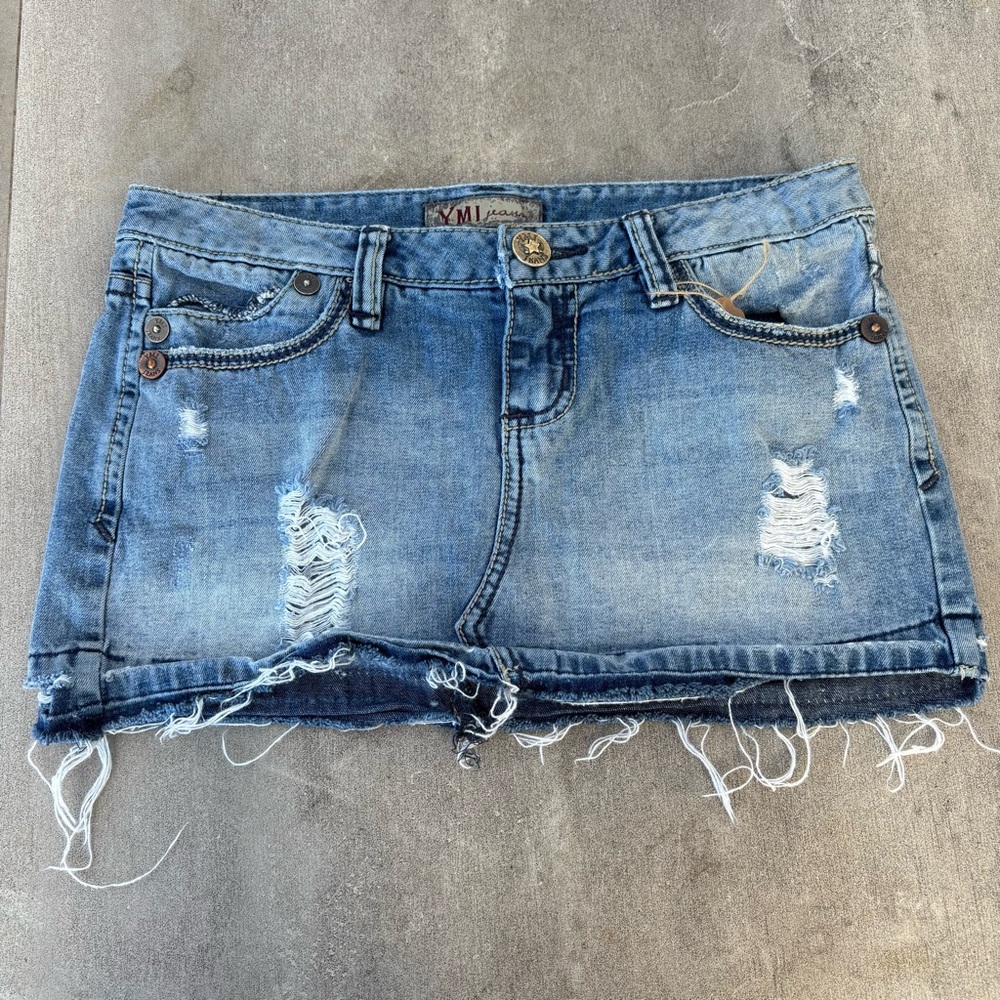 y2k low rise micro mini jean skirt YMI